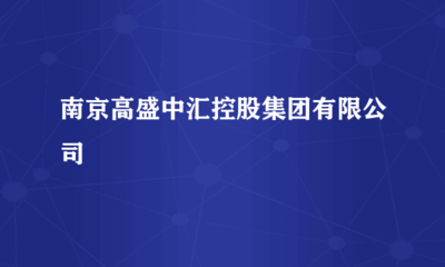南京高盛中汇控股集团 计算机软硬件技术开发与销售的综合服务商